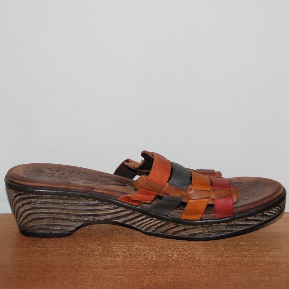 Born Lolo Multicolor Leather Slide Sandals Women's 9 - Picture 4 of 7